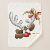 Rentier Puzzled Weihnachtsmann Sherpadecke (Vorderseite)