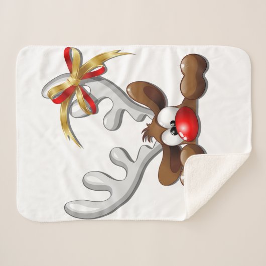 Rentier Puzzled Weihnachtsmann Sherpadecke (Vorderseite (Horizontal))