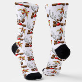 Rentier Puzzled Weihnachtsmann Socken (Gewinkelt)