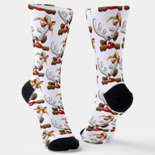 Rentier Puzzled Weihnachtsmann Socken