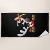 Rentier Puzzled Weihnachtsmann Strandtuch (Vorderseite)