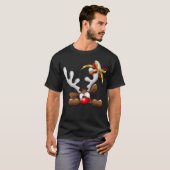 Rentier Puzzled Weihnachtsmann T-Shirt (Vorne ganz)