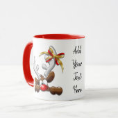 Rentier Puzzled Weihnachtsmann Tasse (Vorderseite Links)