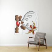 Rentier Puzzled Weihnachtsmann Wandteppich (Beispiel (Horizontal))