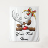 Rentier Puzzled Weihnachtsmann Wandteppich (Vorderseite)