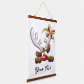 Rentier Puzzled Weihnachtsmann Wandteppich Mit Holzrahmen (Gewinkelt)