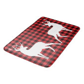 Rentier Red & Black Tartan Muster Buffalo Kariert Badematte (Schrägansicht)