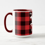 Rentier Red & Black Tartan Muster Buffalo Kariert Tasse (Links)