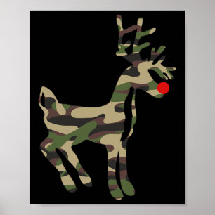 Rentier Red Nose Camouflage Camouflage - Weihnacht Poster