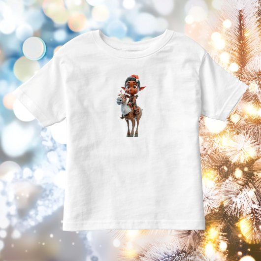 Rentier Rider Christmas Elf Kleinkind's T-Shirt
