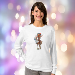 Rentier Rider Weihnachtself Frauen T-Shirt