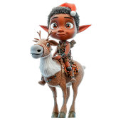 Rentier Rider Weihnachtself Keramik Ornament