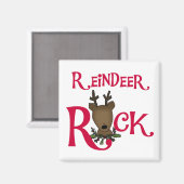 Rentier Rock Tshirts und Geschenke Magnet (Vorderseite/Rückseite)