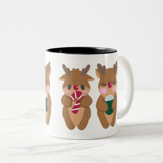 Rentier Roundup: Hot Cocoa Time Zweifarbige Tasse (VorderseiteRechts)