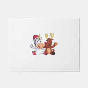 Rentier Rudolph Weihnachten Ren Rotnasen-Einhorn G Fußmatte