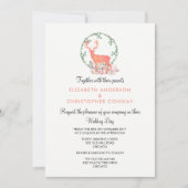 Rentier Rustic Botanical Watercolor Wedding Einladung (Vorderseite)