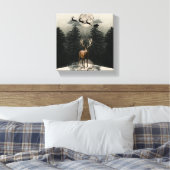 Rentier & Santa Sleigh Weihnachten Leinwand Lugano (Insitu (Schlafzimmer))