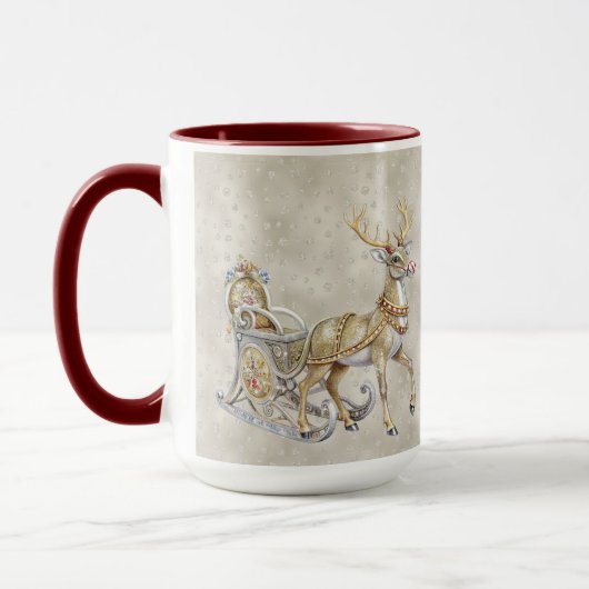 Rentier-Schlitten-Feiertags-Tasse Tasse (Links)