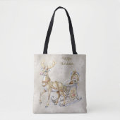 Rentier-Schlitten-Feiertags-Tragetasche Tasche (Vorderseite)