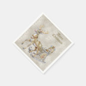 Rentier-Schlitten-Feiertagsserviette Serviette (Ecke)