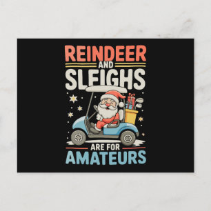 Rentier-Schlitten sind für Amateure Santa Golfwage Feiertagspostkarte