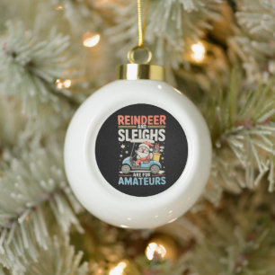 Rentier-Schlitten sind für Amateure Santa Golfwage Keramik Kugel-Ornament