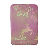 Rentier-Schneeflocken-Monogramm Lila Badematte (Vorderseite Vertikal)