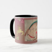 Rentier-Schneeflocken-Monogramm Lila Tasse (Vorderseite Links)