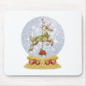 Rentier-Schneekugel Mousepad (Vorne)