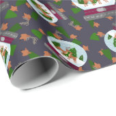 Rentier-Schneekugeln Geschenkpapier (Rolleneckpunkt)
