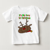 Rentier Sehr 1. Weihnachten Baby T-shirt (Vorderseite)