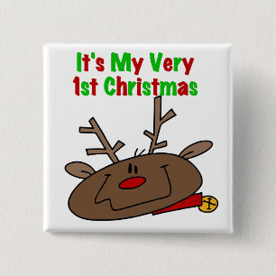Rentier Sehr 1. Weihnachten Button