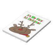 Rentier Sehr 1. Weihnachten Notizblock (Rotiert)