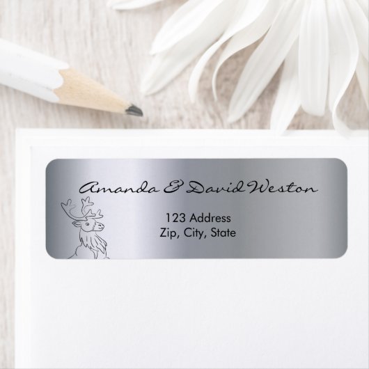 Rentier Silber Weihnachten Rücksendeadresse (Insitu)