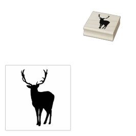 Rentier Silhouette Christmas Deer Buck Antlers Gummistempel