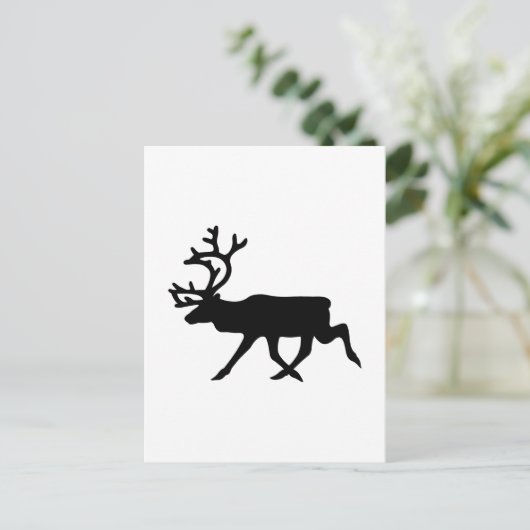 Rentier-Silhouette Postkarte (Stehend Vorderseite)