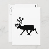 Rentier-Silhouette Postkarte (Vorne/Hinten)