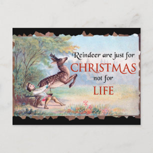 Rentier sind nur für Weihnachten Vintage Spoof Postkarte