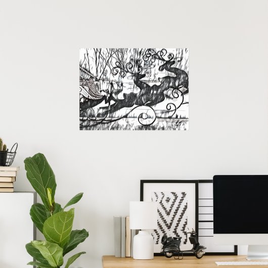 Rentier Sketch Value Poster (Heimbüro)