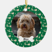 Rentier Sledge Custom Pet Puppy Dodge Foto Keramik Ornament (Vorne)