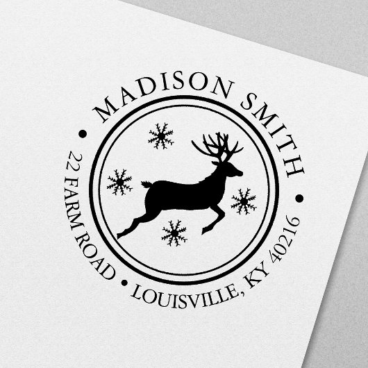 Rentier Snowflake Weihnachtskreislauf Rücksendeadr Permastempel
