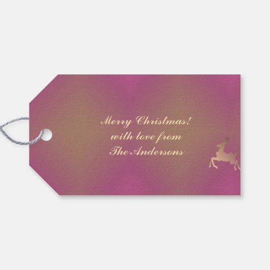 Rentier & Snowflakes - Geschenk-Tag Geschenkanhänger (Rückseite Horizontal)