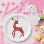 Rentier & Snowflakes Rentier über Weihnachten Pappteller (Party)