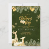 Rentier & Snowflakes Weihnachtsfest Party Einladung (Vorderseite)
