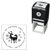 Rentier & Snowflakes Weihnachtsfest Rücksendeadres Permastempel (Beispiel)