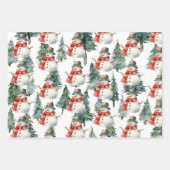 Rentier, Snowmen, Eichhörnchen zu Weihnachten Geschenkpapier Set (Vorderseite 3)