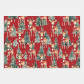 Rentier, Snowmen, Eichhörnchen zu Weihnachten Geschenkpapier Set (Vorderseite)
