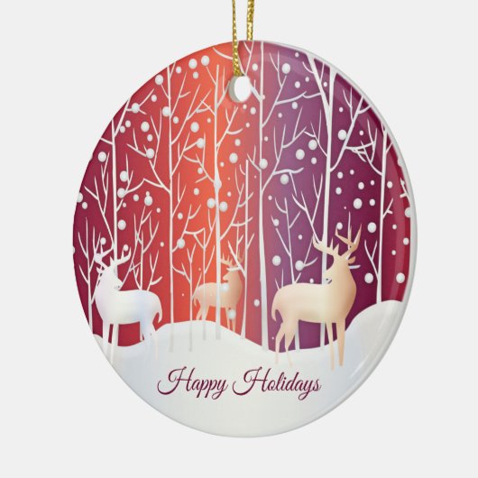 Rentier Snowy Holiday Ornament (Links)