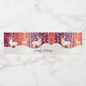 Rentier Snowy Holiday Water Flasche Label Wasserflaschenetikett (Einzelnes Label)