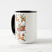 Rentier-Spiele – Weihnachts-Cartoon-Tasse Tasse (Vorderseite Links)